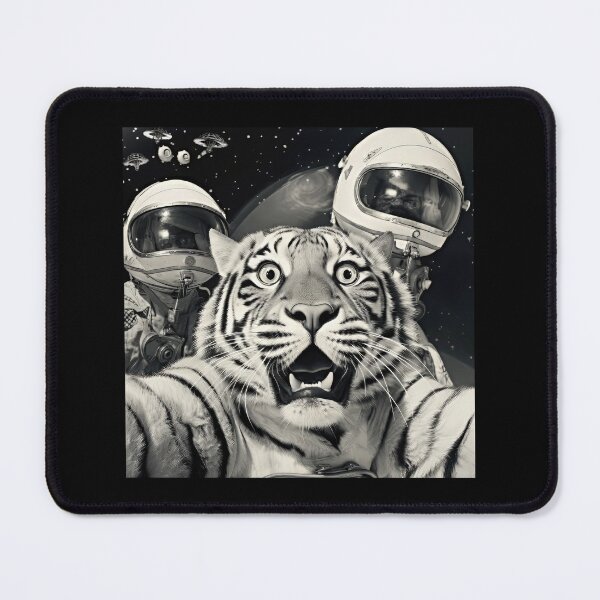Item preview, Funny Graphic Tee Tiger Selfie with Alien UFOs designed and sold by MagicColorPrint.