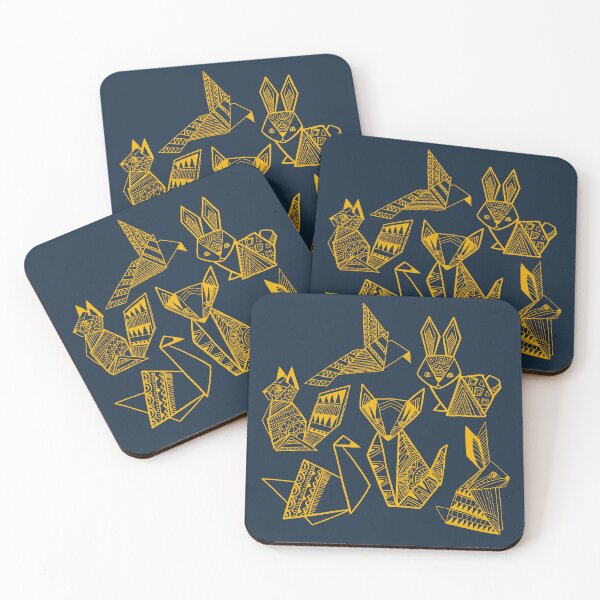 Item preview, Origami Woodland Animals in Gold  designed and sold by DrawnByKate.