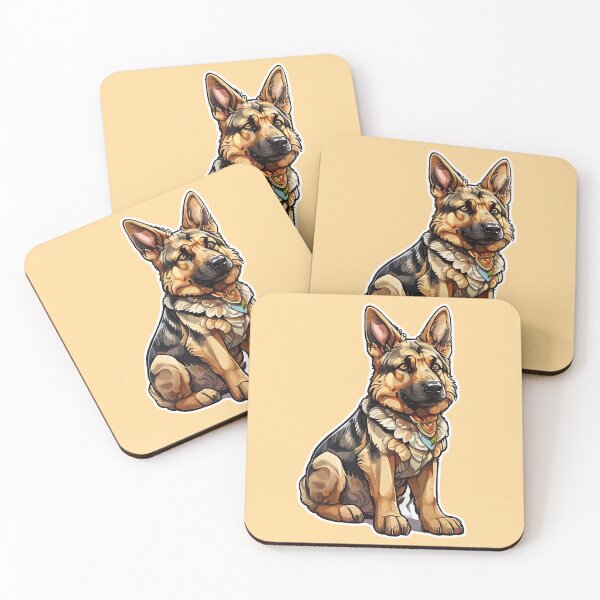 Item preview, Cute German Shepherd Vector Art Style designed and sold by panchiTWO.