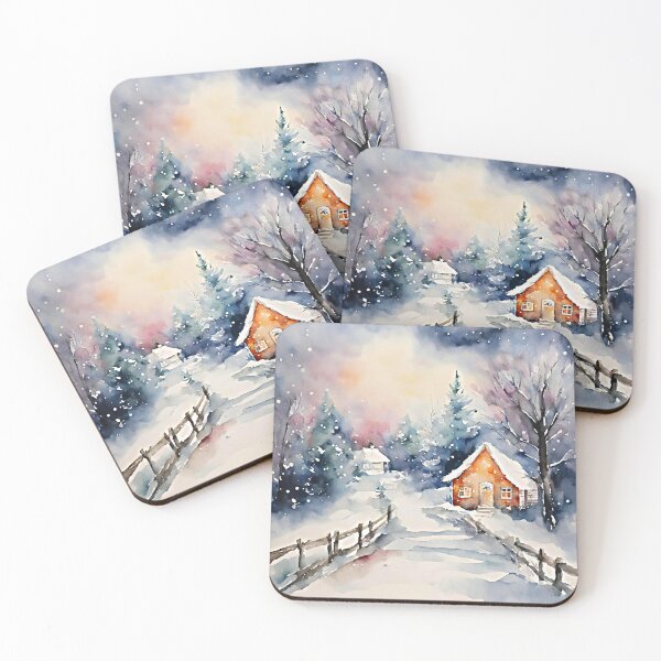 Item preview, Winter watercolour cottage designed and sold by ArtbyEdith.