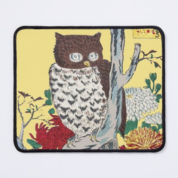 Item preview, HD. Horned Owl and Chrysanthemum, by Utagawa Hiroshige designed and sold by MINDTHECHERRY.