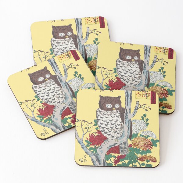 Item preview, HD. Horned Owl and Chrysanthemum, by Utagawa Hiroshige  designed and sold by MINDTHECHERRY.