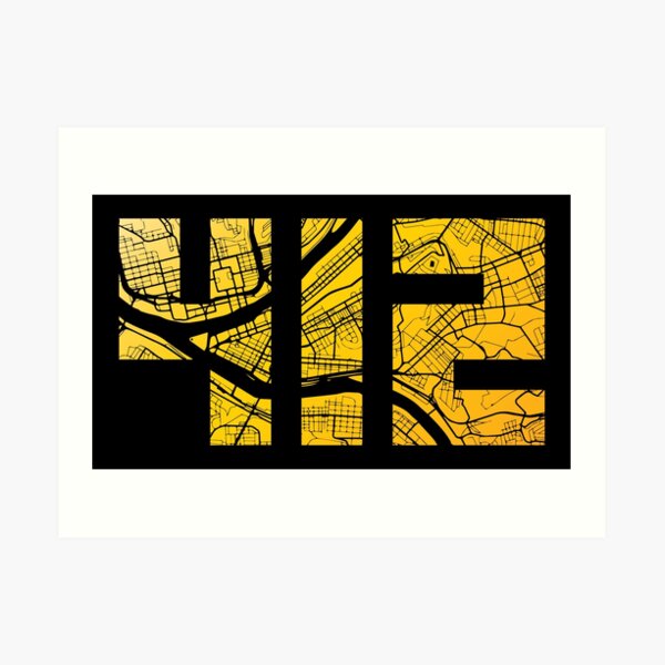 Pittsburgh 412 Karte Kunstdruck