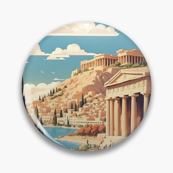 Artikelvorschau, Vintages Reiseplakat von Athen: Griechische Pracht entworfen und verkauft von Ceemko's Vintage Corner.
