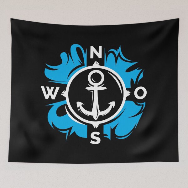 Item preview, Compass illustration north east south west lake - old ship designed and sold by AndreMi.