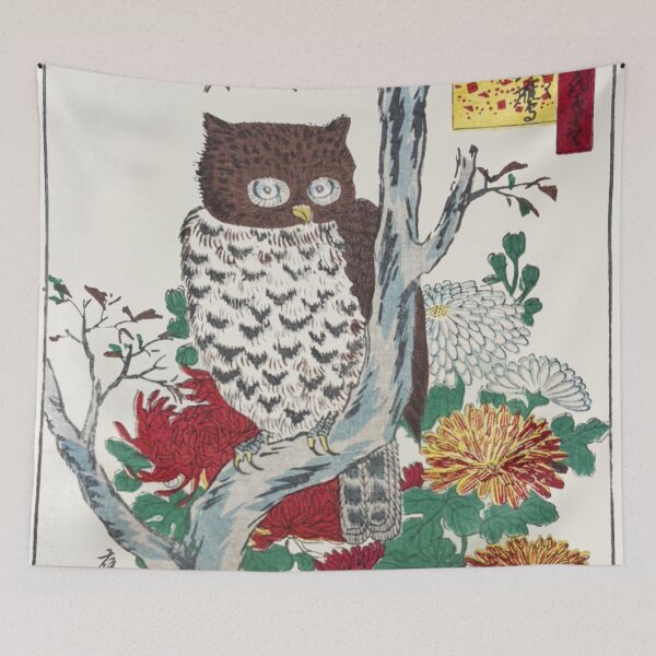 Item preview, Copy of HD. Horned Owl and Chrysanthemum, by Utagawa Hiroshige  designed and sold by MINDTHECHERRY.