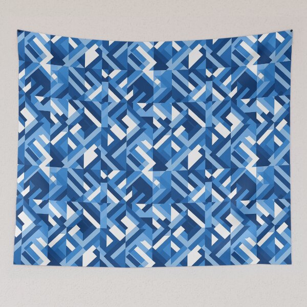 Item preview, Geometric Monochromatic Blue Pattern 3 designed and sold by panchiTWO.