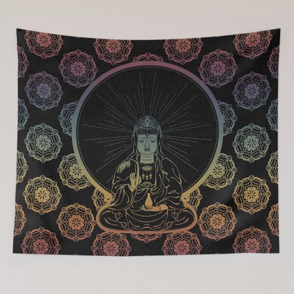Item preview, Kuan Yin Sattva - Coal + Rainbow Sunset designed and sold by Irene Estelle.