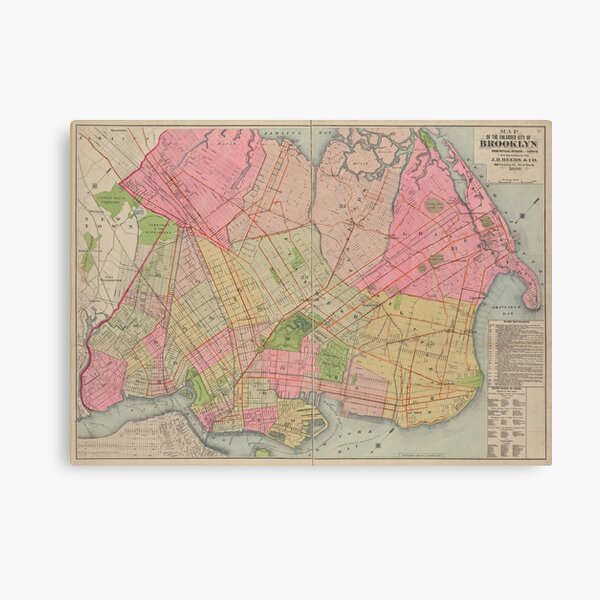 Item preview, Vintage Map of Brooklyn NY (1896) designed and sold by BravuraMedia.