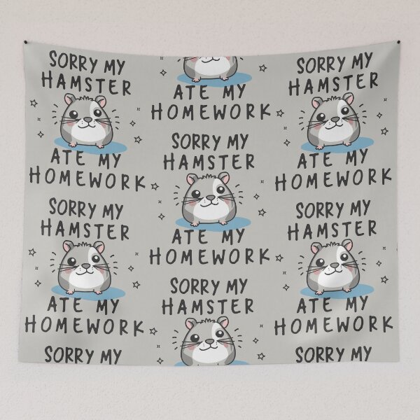 Item preview, Fluffy Culprit: sorry my hamster ate my homework designed and sold by EmeraldeaArt.