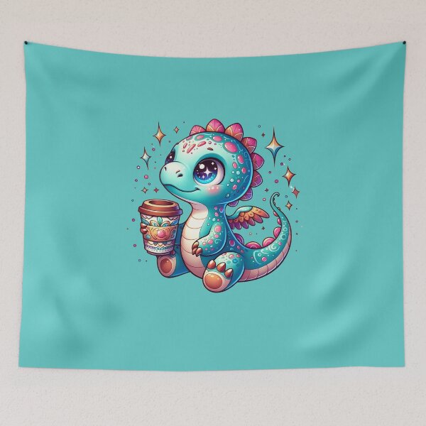 Item preview,  Baby Dinosaur Holding a Cup of Coffee designed and sold by LILY ROSE.