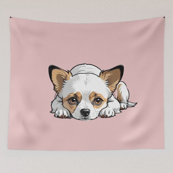 Item preview, Cartoon Cute Little Dog Lying Down designed and sold by Bilisik.