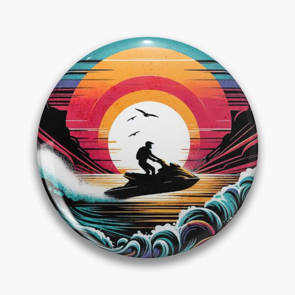 Item preview, Retro Sunset Jetski Design designed and sold by RedDesignSyc.