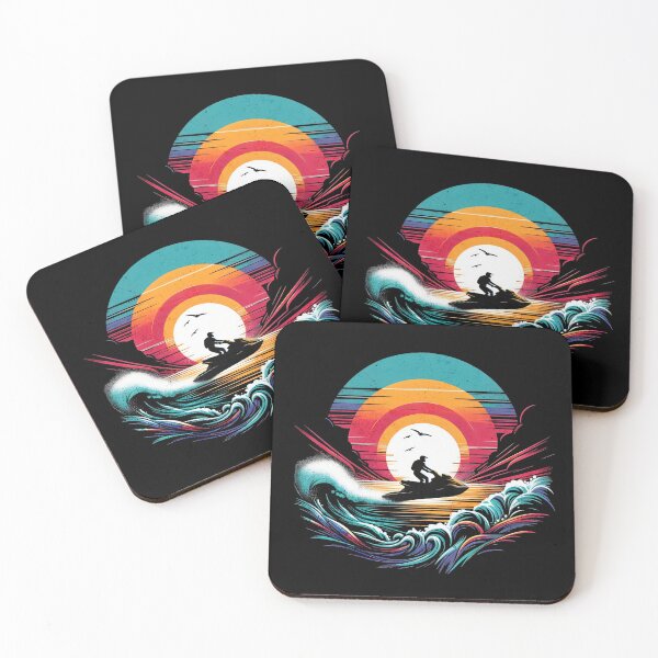 Item preview, Retro Sunset Jetski Design designed and sold by RedDesignSyc.