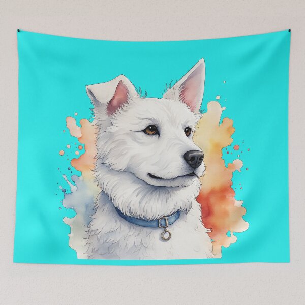 Item preview, Cute White Akbash Dog Portrait designed and sold by Bilisik.