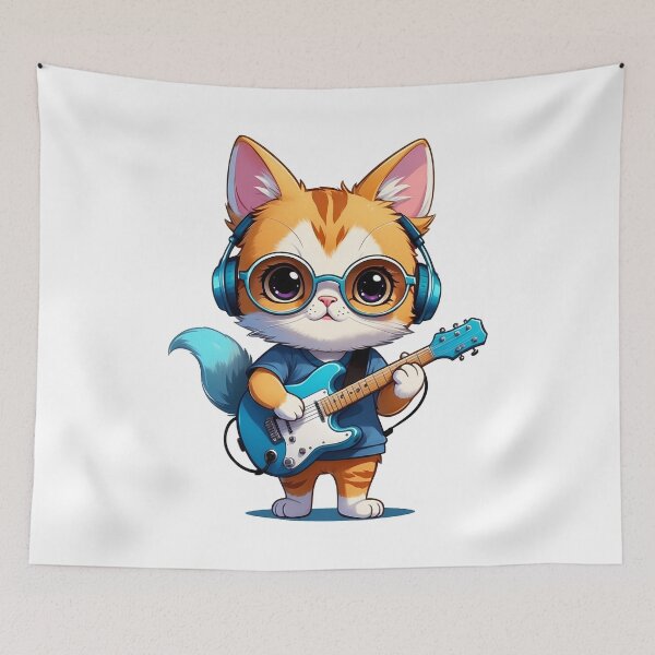 Item preview, World cat day playing the guitar designed and sold by wplamkung.