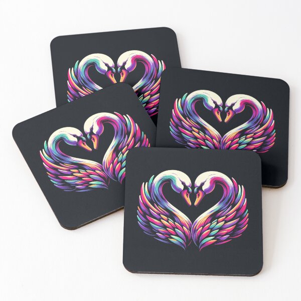 Item preview, Vibrant Love Swans Forming a Heart Shape designed and sold by NAFDesigns.