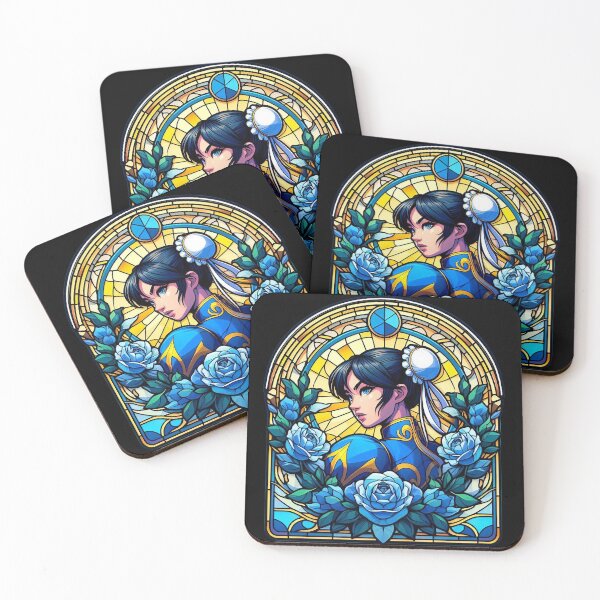 Item preview, Chun-Li Street Fighter Stained Glass Art Nouveau designed and sold by CandyCrab.