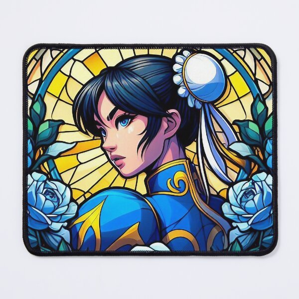 Item preview, Chun-Li Street Fighter Stained Glass Art Nouveau designed and sold by CandyCrab.