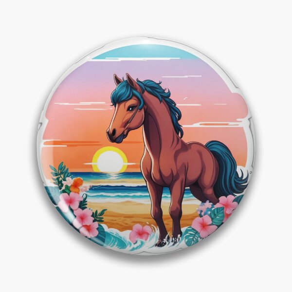 Item preview, Adorable Horse on a Beach with Hawaii Orchid Flowers designed and sold by NautiChic.