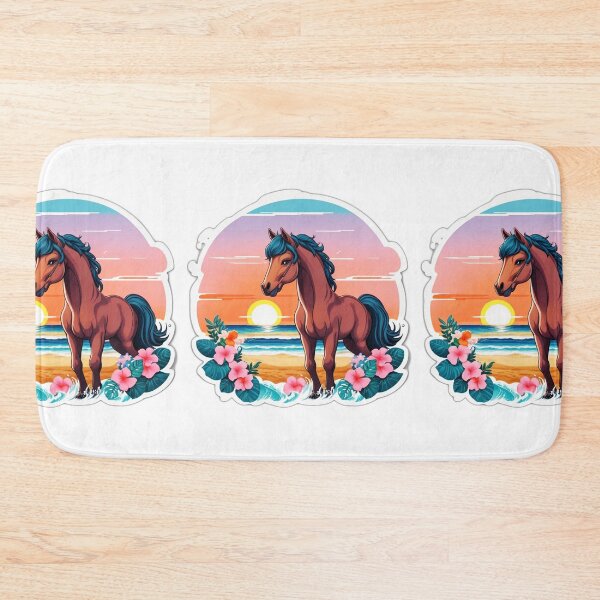 Item preview, Adorable Horse on a Beach with Hawaii Orchid Flowers designed and sold by NautiChic.