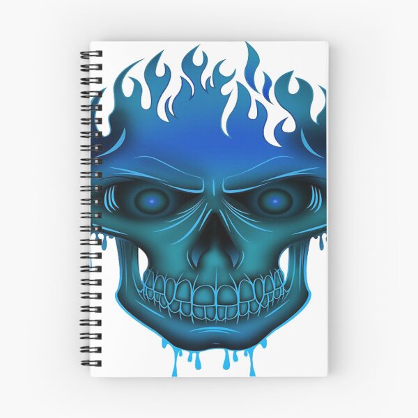Item preview, Neon Blue Flame Skull designed and sold by leen12 Art Designs Prints.