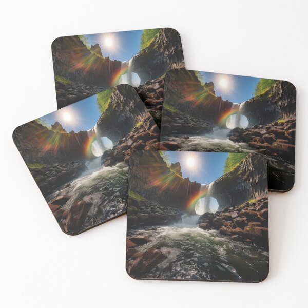 Item preview, Misty forest with waterfalls in fog long exposure - Landscape photography designed and sold by TheArtistOf2022.