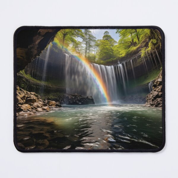 Item preview, Misty forest with waterfalls in fog long exposure - Landscape photography designed and sold by TheArtistOf2022.