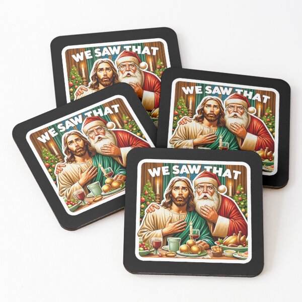 Item preview, We Saw That meme Jesus Santa Claus Christmas Dinner Holy Silent Night wwjd designed and sold by plushism.