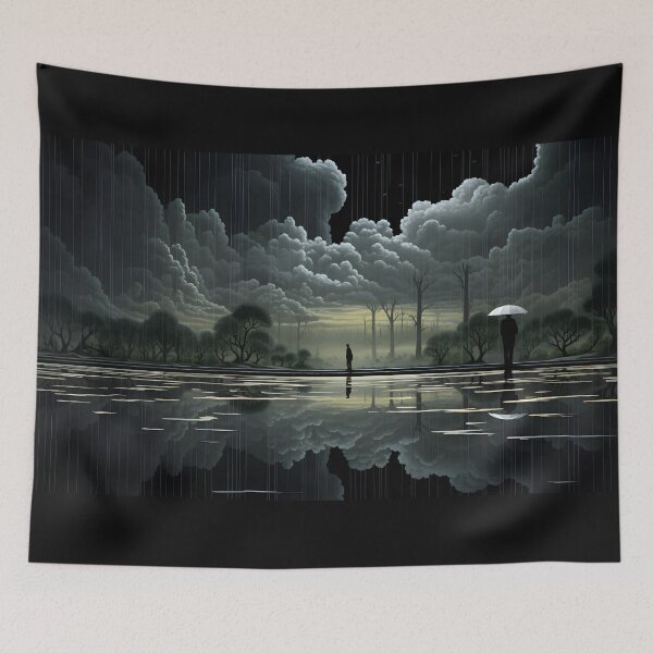 Item preview, Reflective Surrealism: Rain's Ethereal Fluorescence designed and sold by AI-Only Creations.