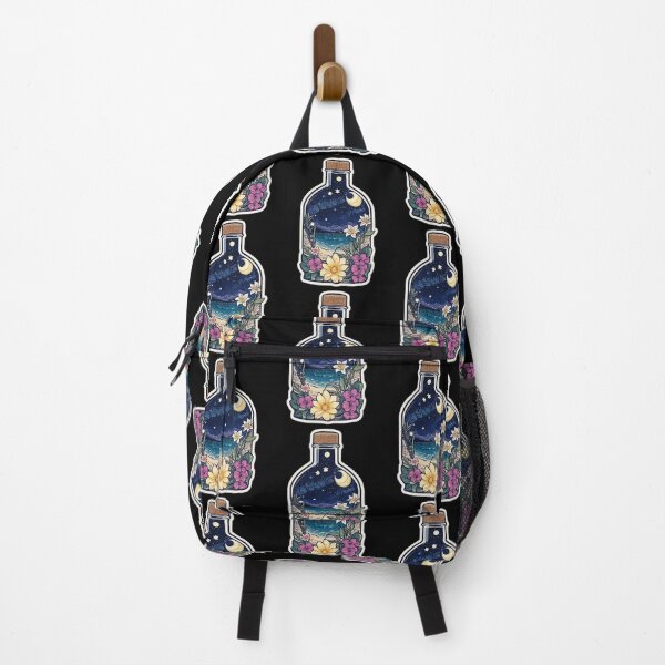 Item preview, Starry Night with Moon in a Bottle with Hawaiian Flowers designed and sold by NautiChic.