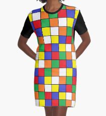 Rubik's Cube Graphic T-Shirt Dress