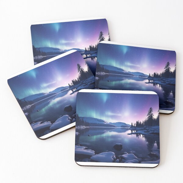 Item preview, Iceland landscape with aurora night sky in long exposure - Landscape photography designed and sold by TheArtistOf2022.