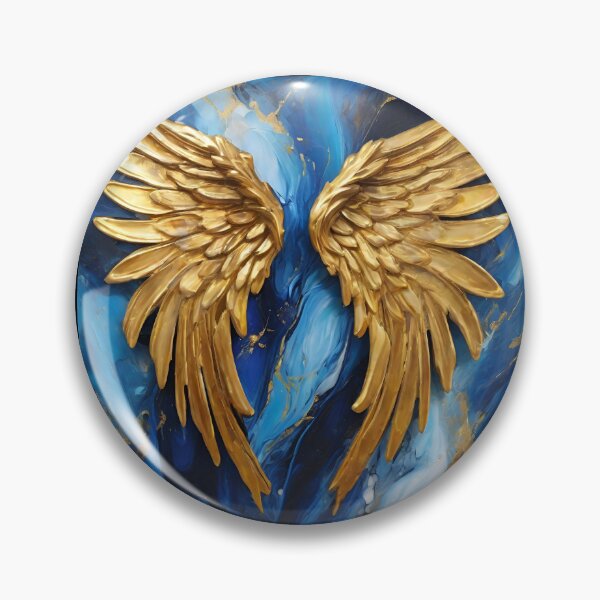 Item preview, Golden Angel Wings and Blue Energy for Spiritual Awakening and Protection designed and sold by GlowtalkDesign.