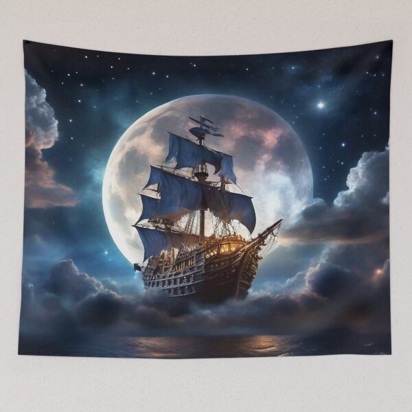 Item preview, Pirate ship flying through the clouds designed and sold by M-Y-A-R-T-.