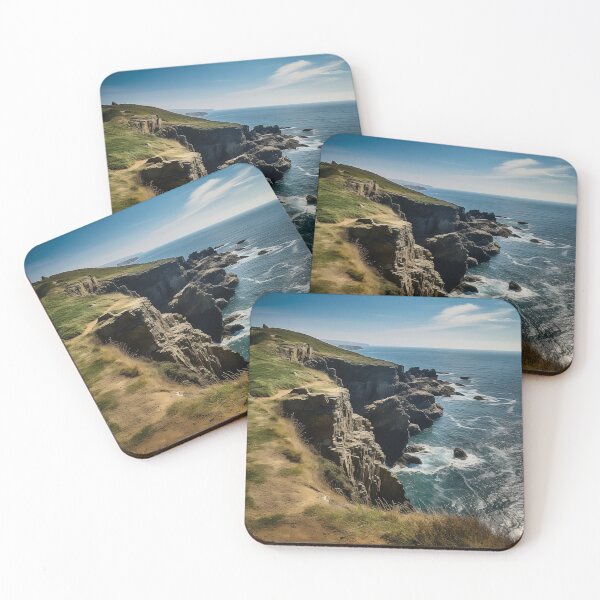 Item preview, Cliffs in Scotland on a sunny day - Landscape photography designed and sold by TheArtistOf2022.