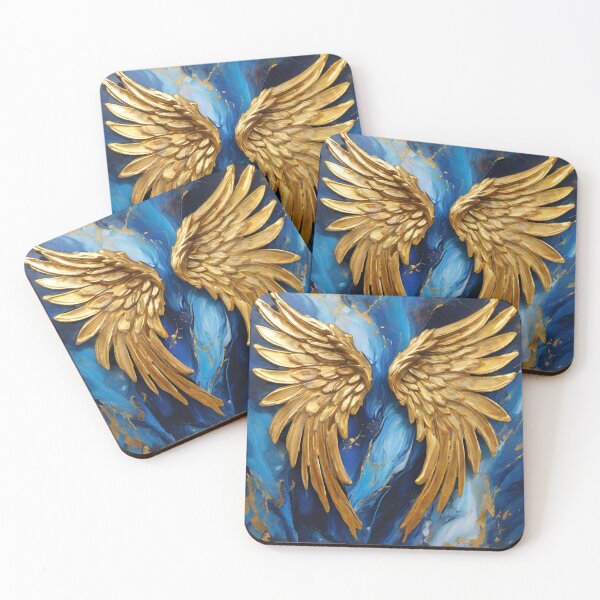 Item preview, Golden Angel Wings and Blue Energy for Spiritual Awakening and Protection designed and sold by GlowtalkDesign.