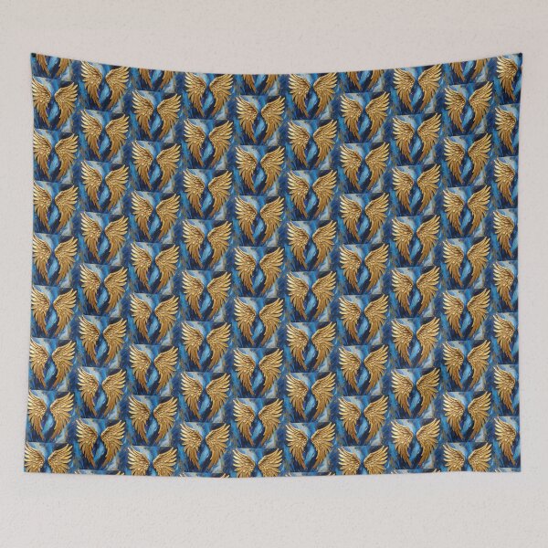 Item preview, Golden Angel Wings and Blue Energy for Spiritual Awakening and Protection designed and sold by GlowtalkDesign.