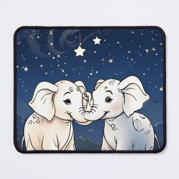 Item preview, Two Elephants under Starry Night designed and sold by PalettePetal.