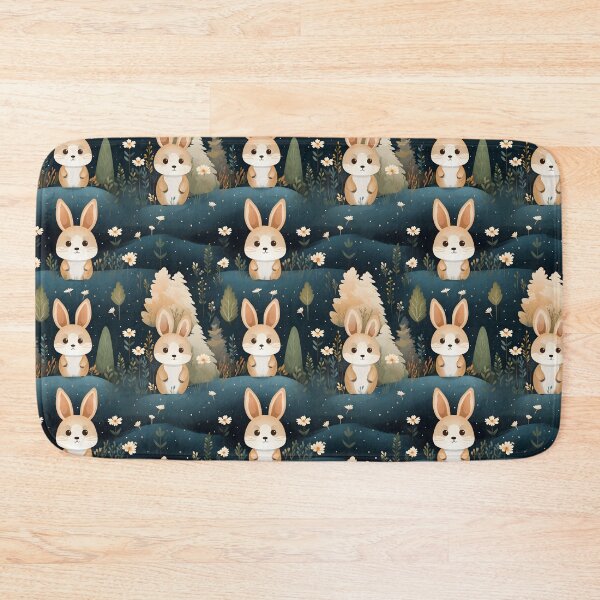 Item preview, Little Rabbit At Night Cartoon Style designed and sold by MuteluArtwork.