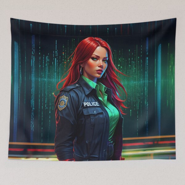 Item preview, Fiery Haired Digital Sentinel designed and sold by RevGens.