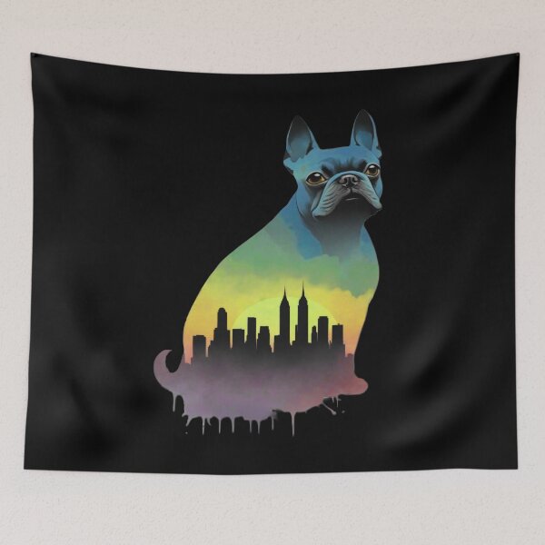 Aperçu de l'œuvre Français BullDog Silhouette T-Shirts Splash Art vintage Rétro Sunset Dog Lover Dog Lover Dog Mom, Dog Dad, Français Bulldog Lover créée et vendue par Shockopy.