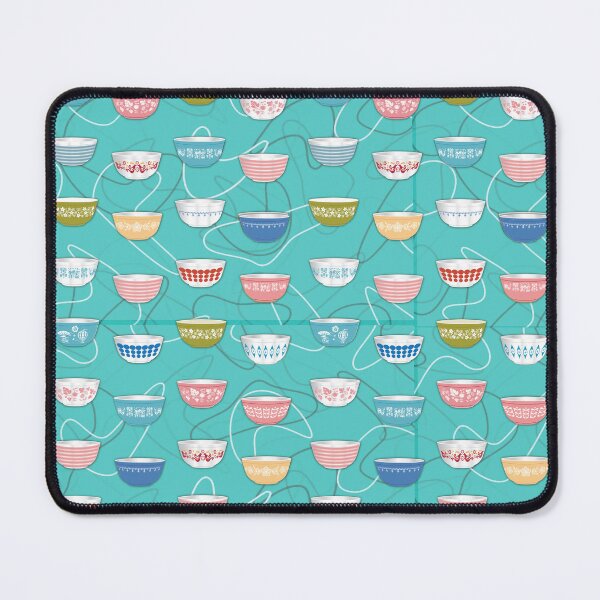 Item preview, Pyrex Bowls Turquoise boomerangs background designed and sold by moxilla.