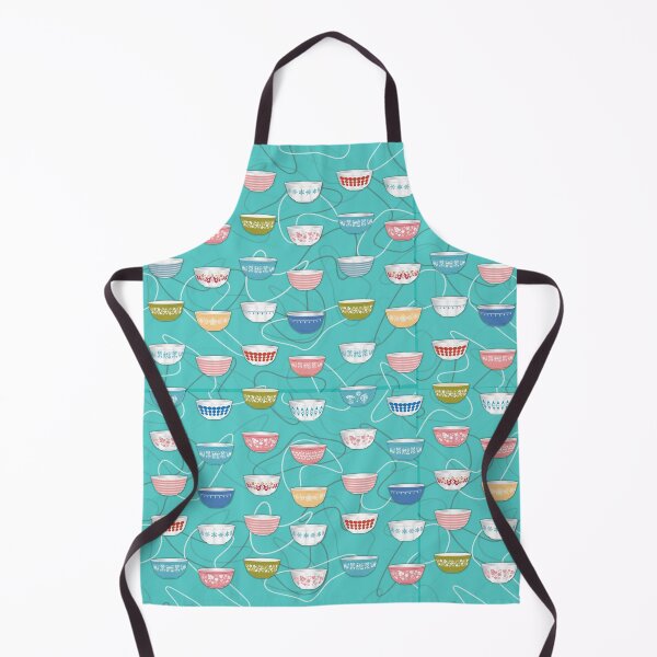 Item preview, Pyrex Bowls Turquoise boomerangs background designed and sold by moxilla.