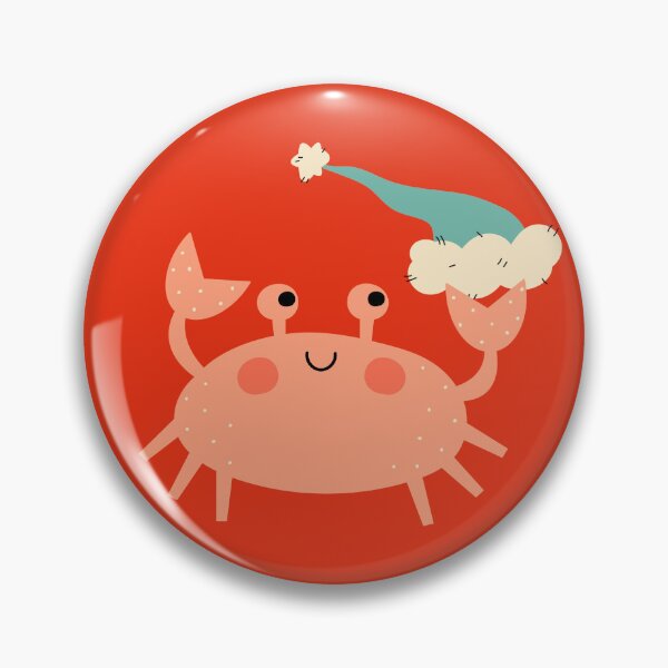 Item preview, Cute crab with Christmas hat designed and sold by NastyaArtNik.