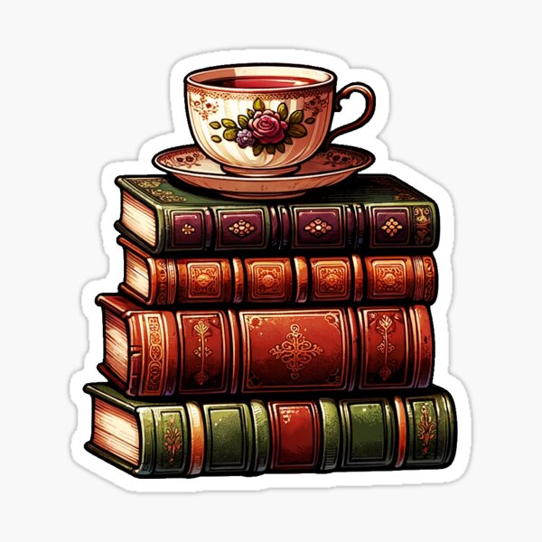 Stack of books Sticker for Sale by AthenaPlays
