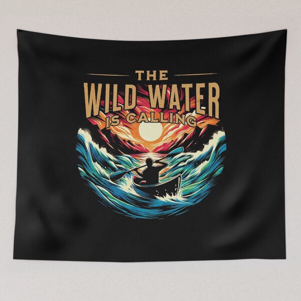 Item preview, The Wild Water is Calling Canoeing Design designed and sold by RedDesignSyc.