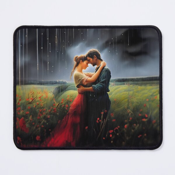 Item preview, Title: Rainy Embrace - Romantic Floral Field Artwork designed and sold by RevGens.