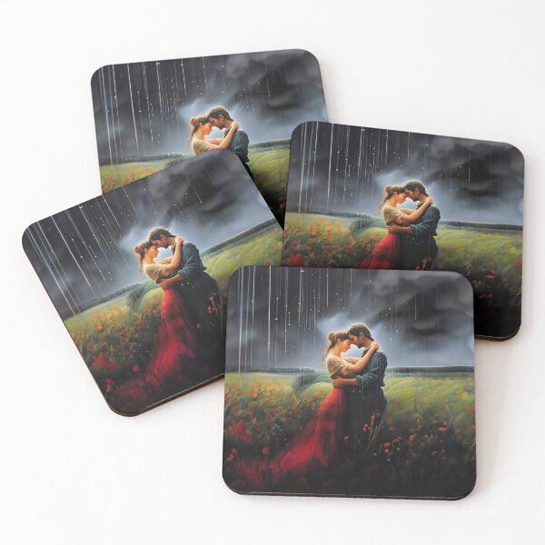 Item preview, Title: Rainy Embrace - Romantic Floral Field Artwork designed and sold by RevGens.