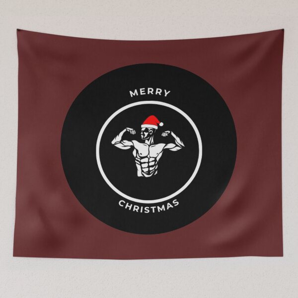 Item preview, ( Merry Christmas ) Logo Muscular Man with Santa hat designed and sold by AkademiaNawyku.